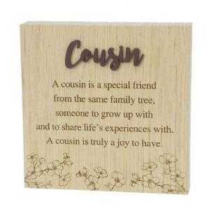 6"X6" Wood Grain Blocks-Cousin Block Sign