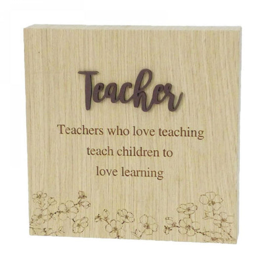 6"X6" Wood Grain Blocks-Teacher Block Sign