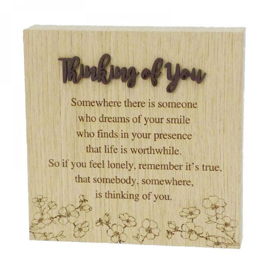 6"X6" Wood Grain Blocks-Thinking Of You Block Sign