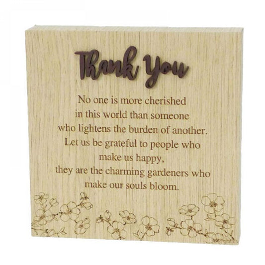 6"X6" Wood Grain Blocks-Thank You Block Sign