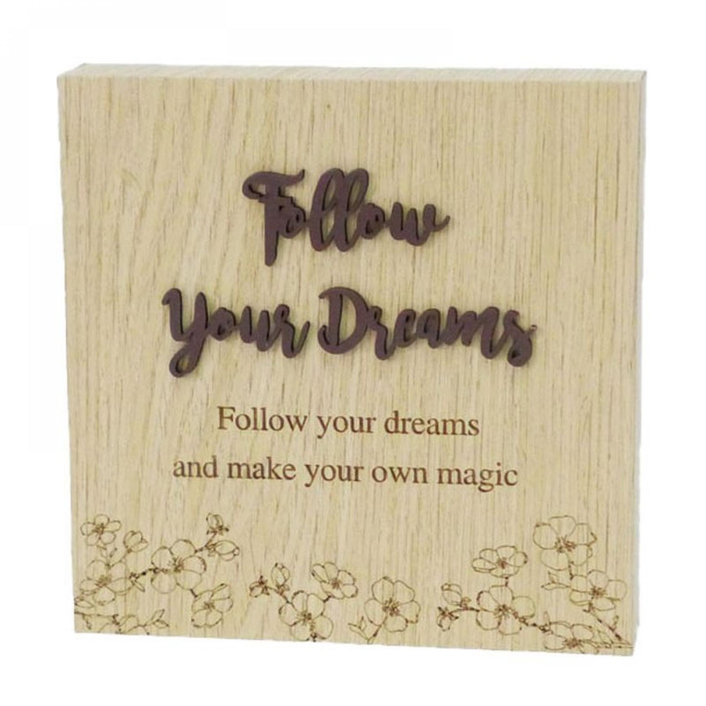 6"X6" Wood Grain Blocks-Follow Your Dreams Block Sign