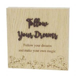 6"X6" Wood Grain Blocks-Follow Your Dreams Block Sign