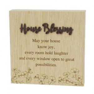 6"X6" Wood Grain Blocks-House Blessing Block Sign