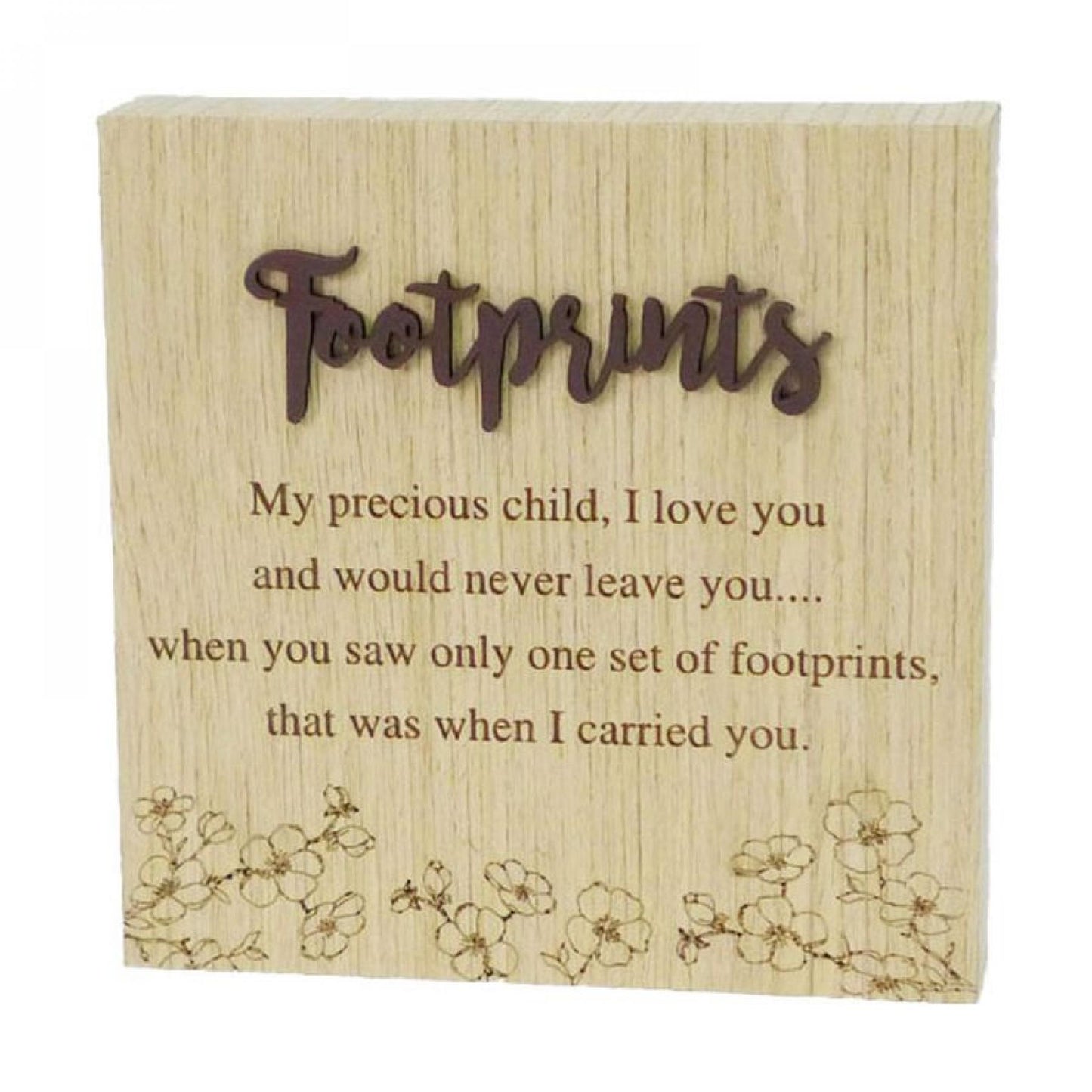 6"X6" Wood Grain Blocks-Footprints Block Sign