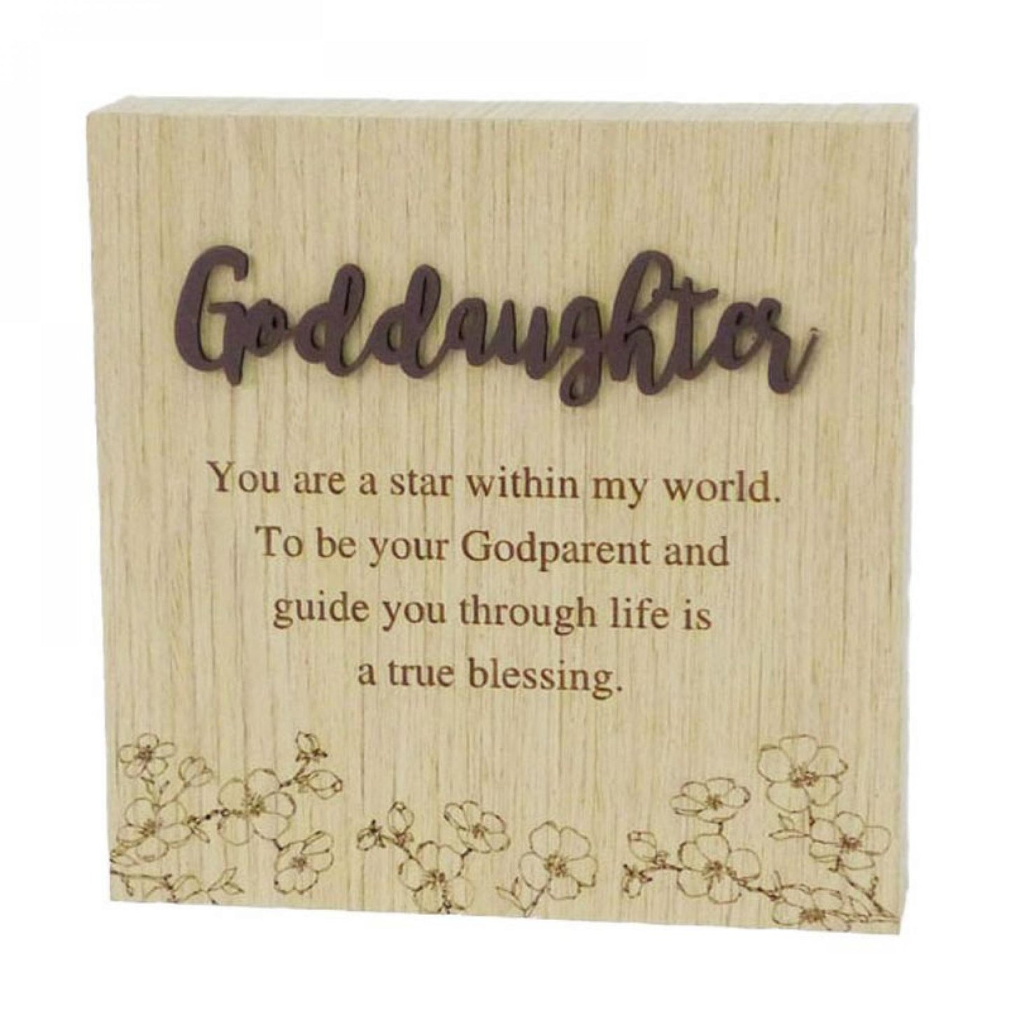 6"X6" Wood Grain Blocks-Goddaughter Block Sign