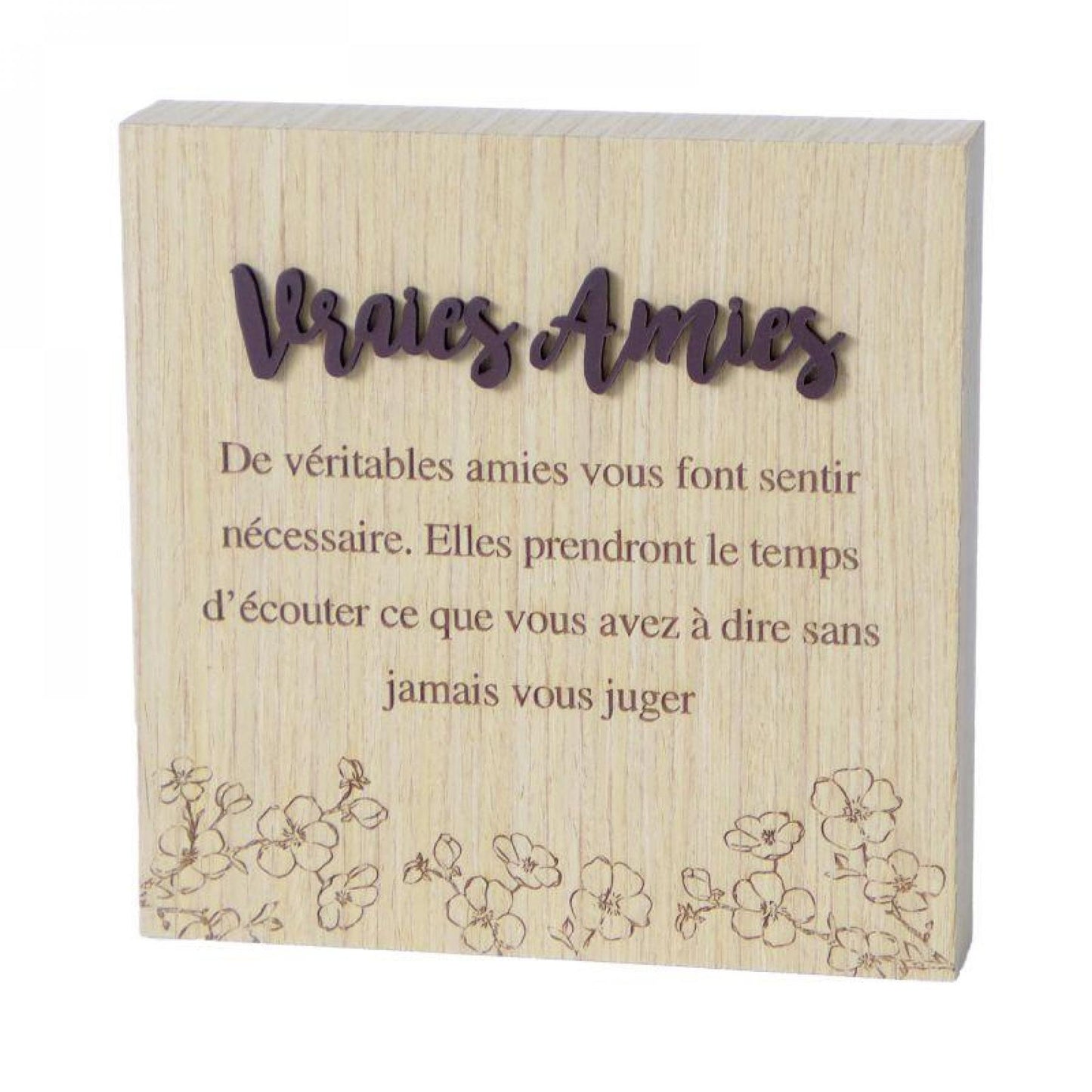 Vraies Amies - With Text Block Sign