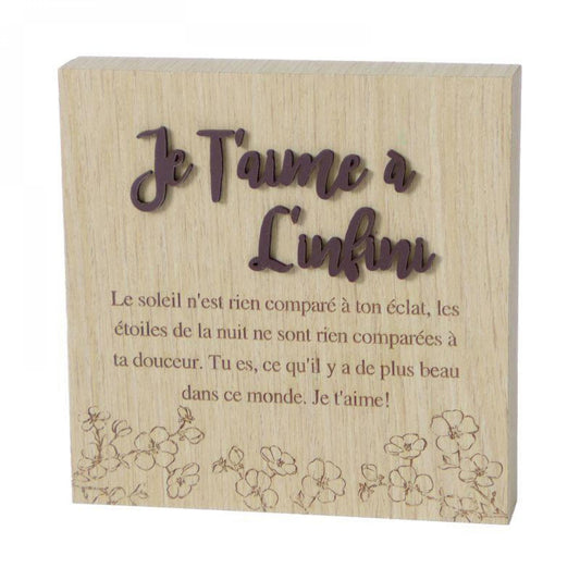 Je T’Aime À L’Infini - With Text Block Sign