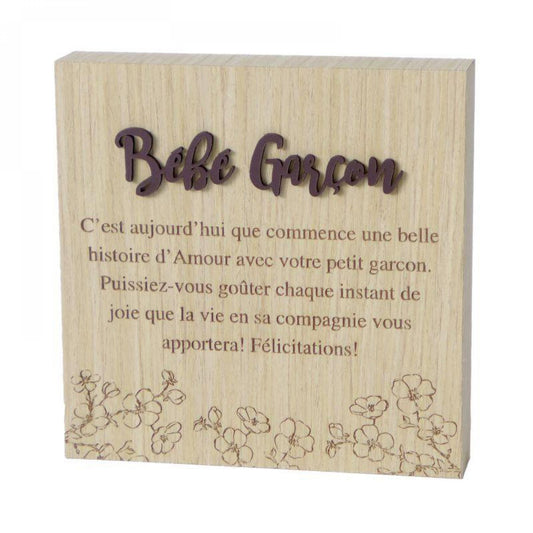 Bébé Garçon - With Text Block Sign