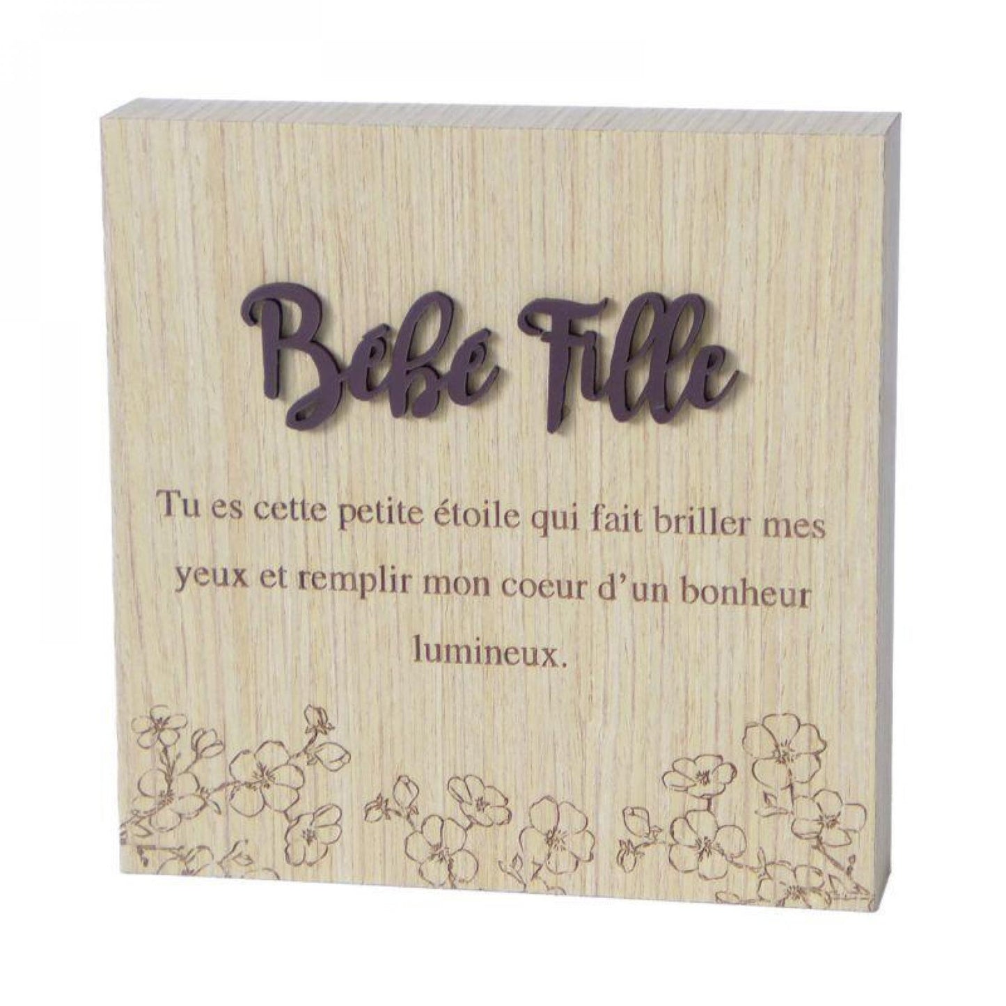 Bébé Fille - With Text Block Sign