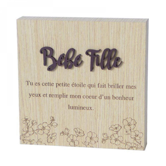 Bébé Fille - With Text Block Sign