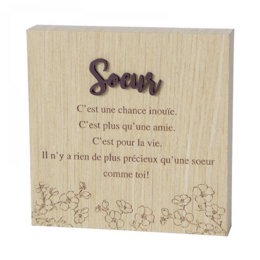 Soeur - With Text Block Sign