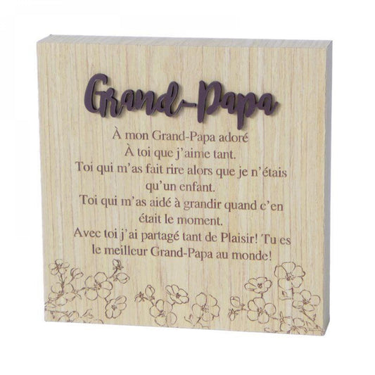 Grand- Papa - With Text Block Sign