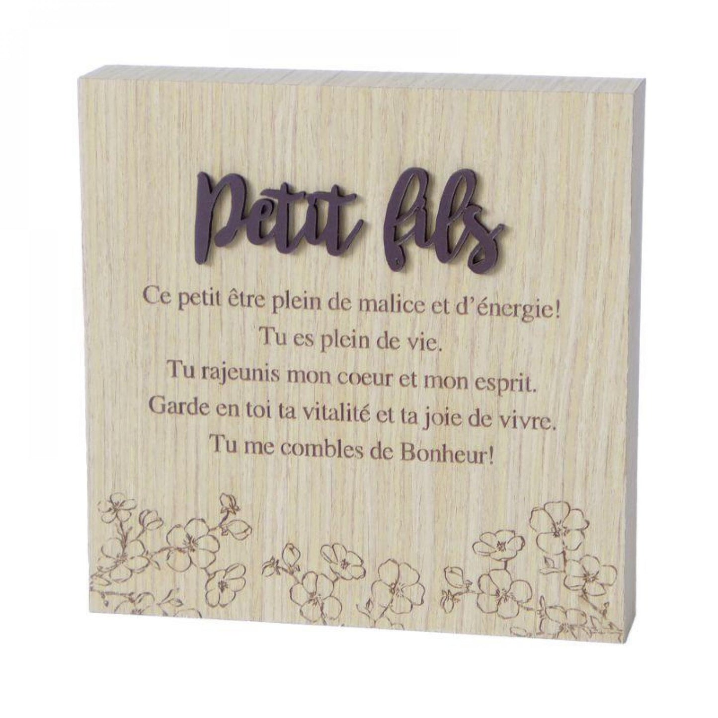 Petit Fils - With Text Block Sign