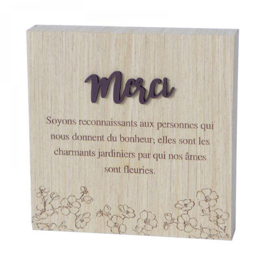 Merci - With Text Block Sign