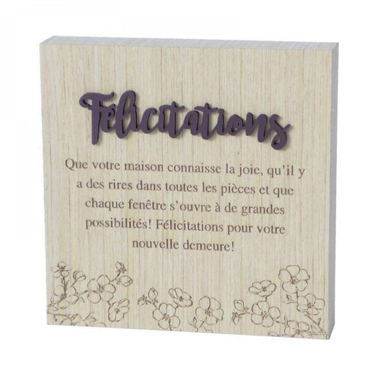 Félicitations - With Text Block Sign