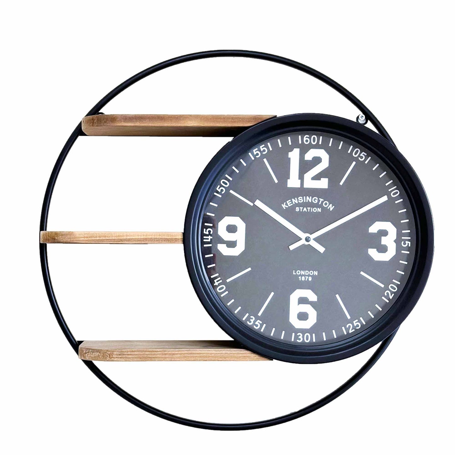 Classic Round Wall Clock With Three Shelf