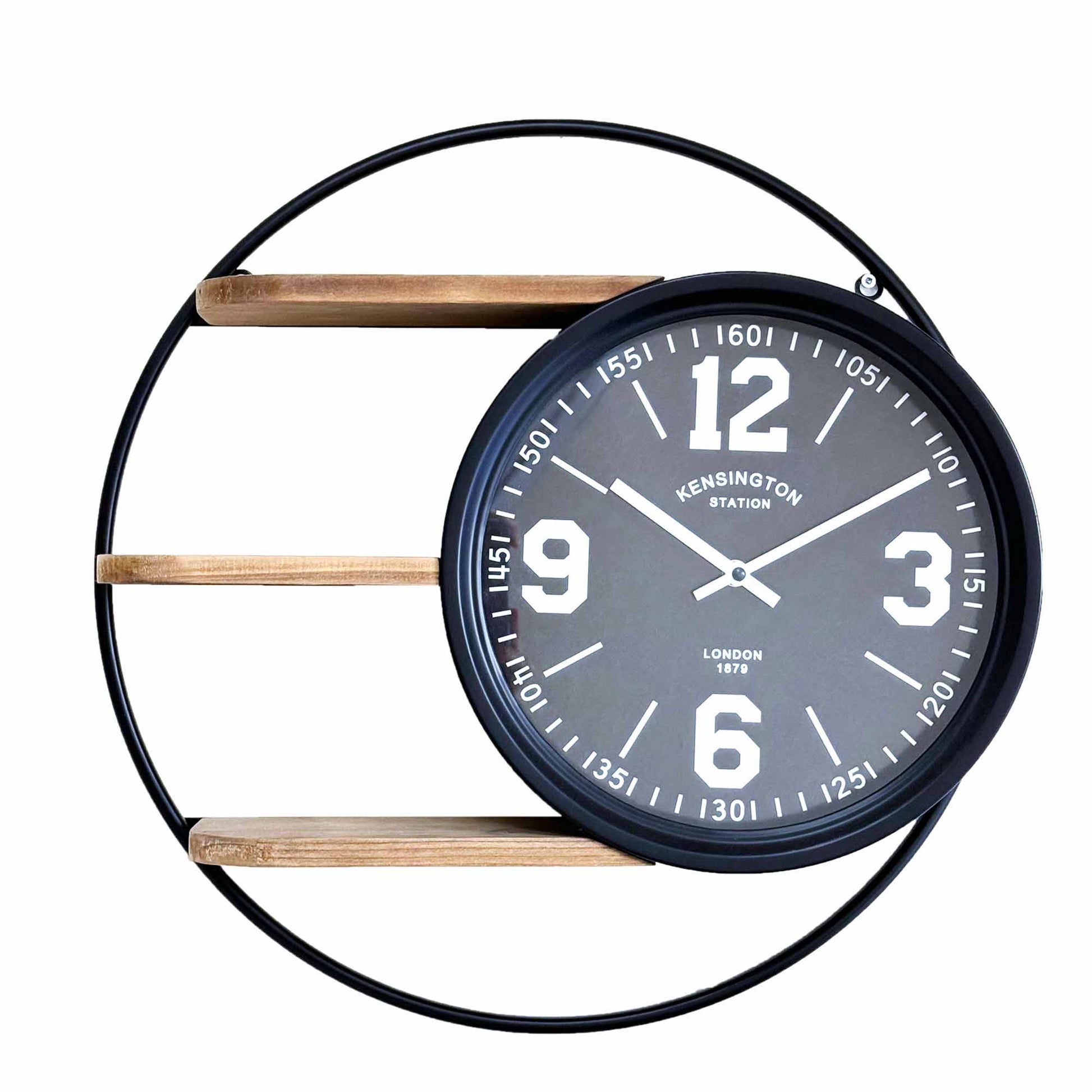 Classic Round Wall Clock With Three Shelf