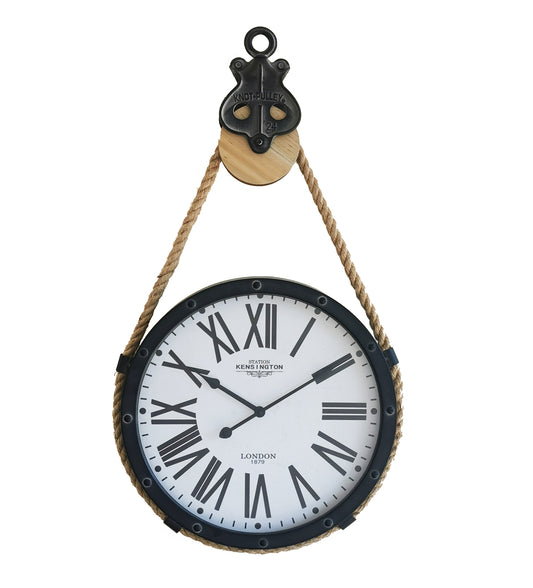 Boat Pulley With Roman Numerals Wall Clock