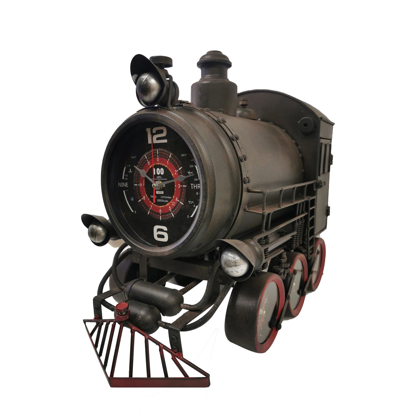 Locomotive Engine With Time Zone Wheels And Storage Table Clock