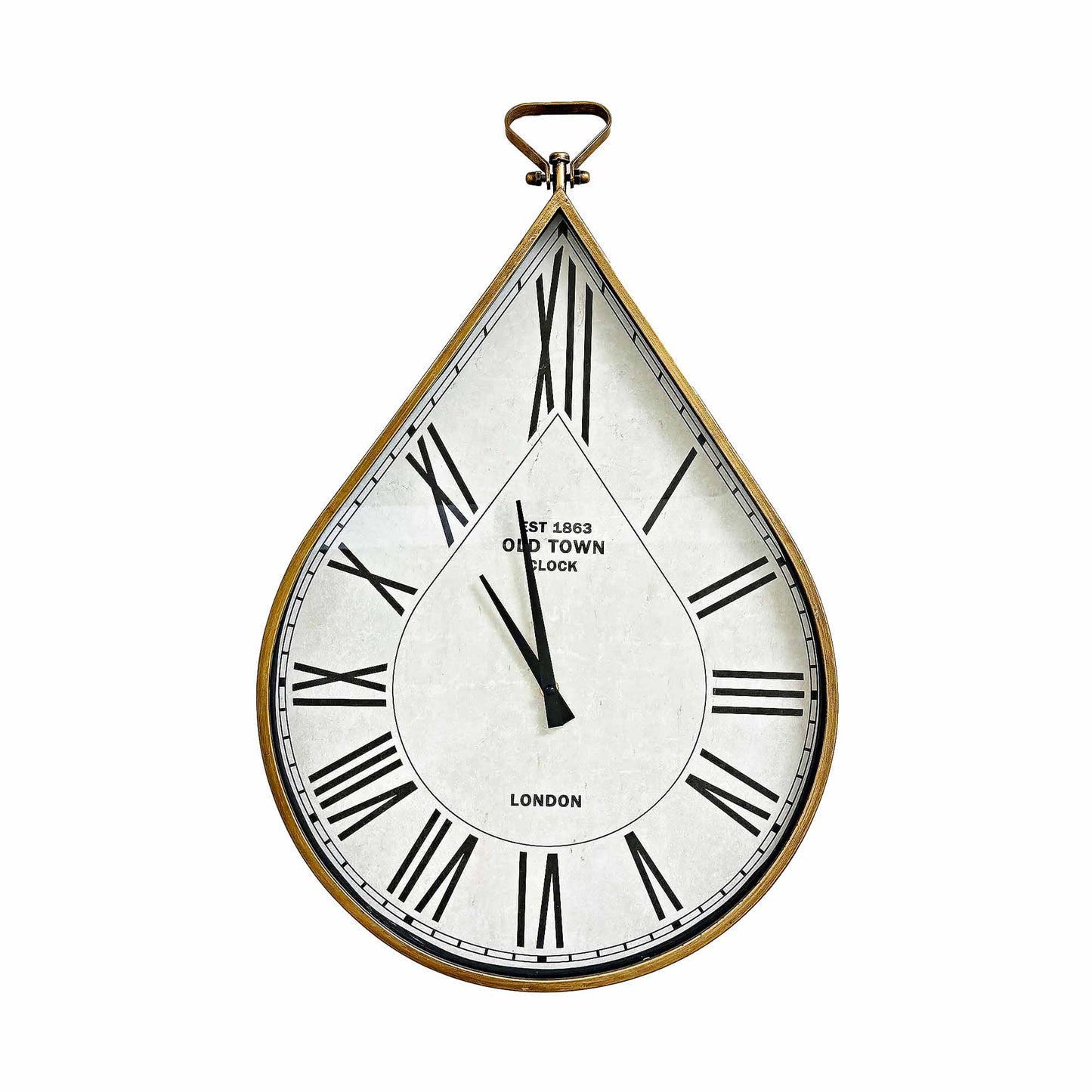 Raindrop Shape With Roman Numerals Wall Clock