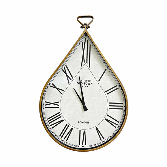 Raindrop Shape With Roman Numerals Wall Clock