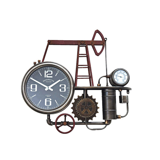 Oil Derrick Industrial Steampunk Wall Clock