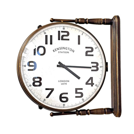 Double Sided Station Wall Clock