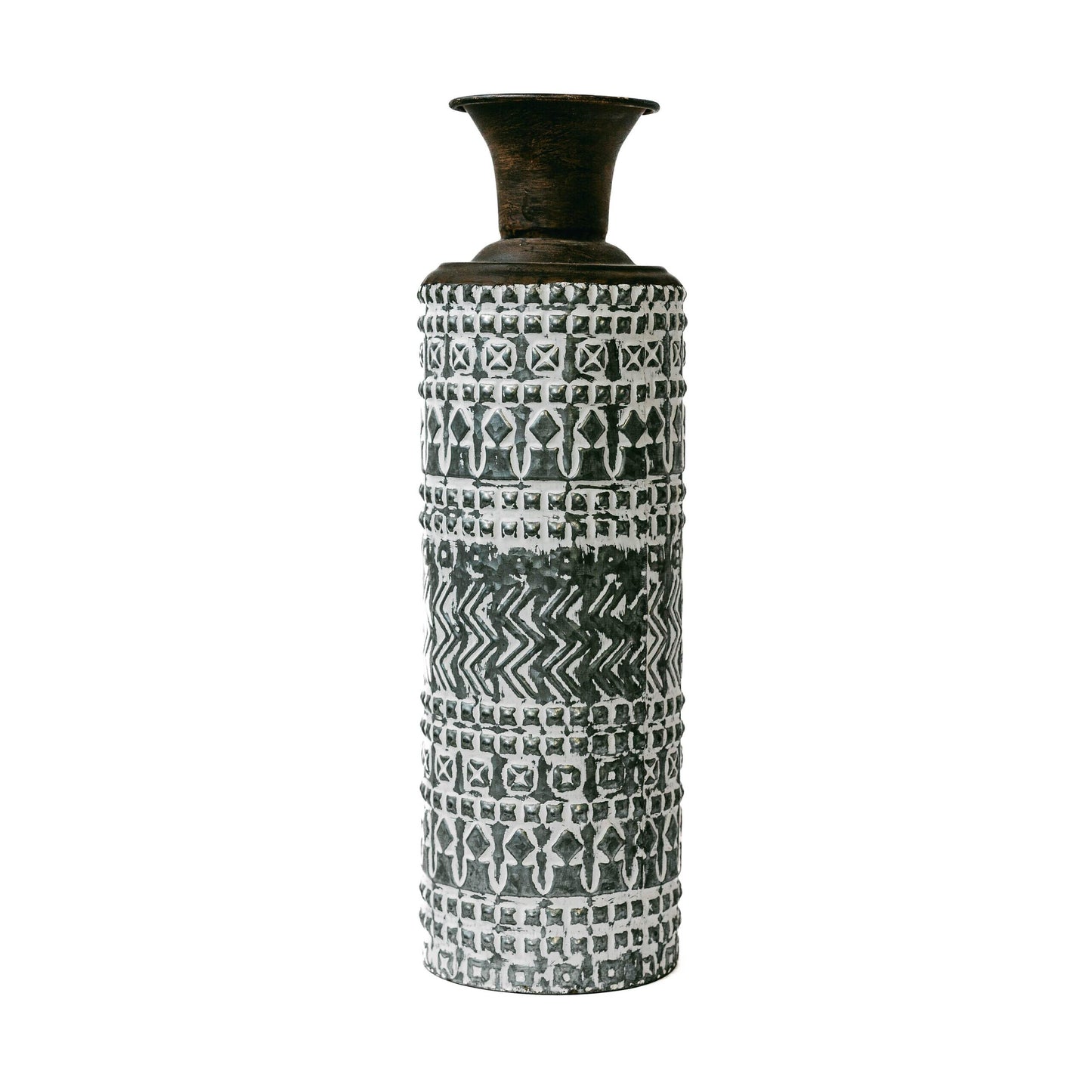 Metal Vase Textured Vase