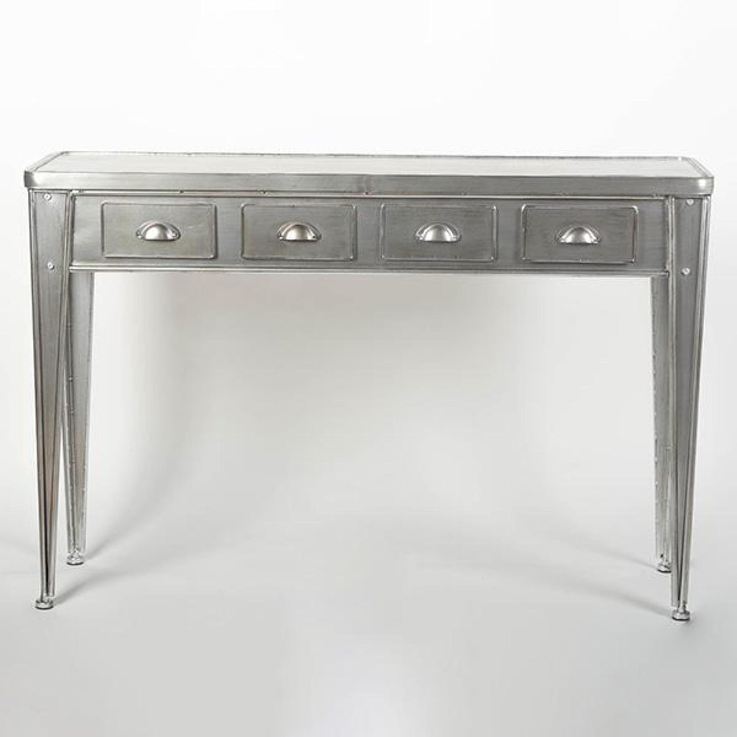 Metallic Steel Color With 4 Drawers Table