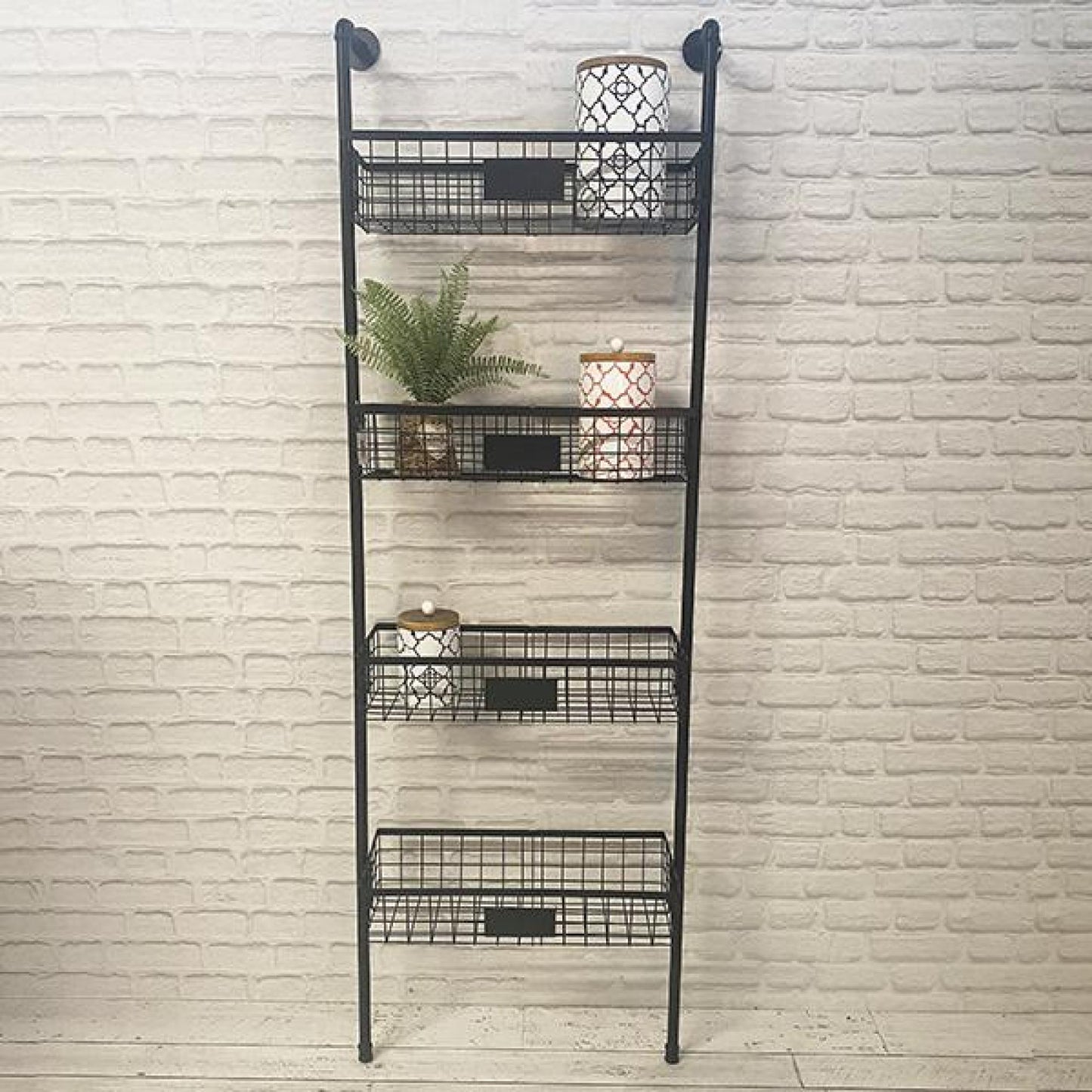 Metal With 4 Baskets Wall Shelf