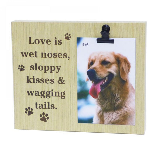 Text With Clip - Wet Noses Dog Photo Frame