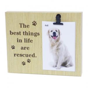 Text With Clip - Rescued Dog Photo Frame