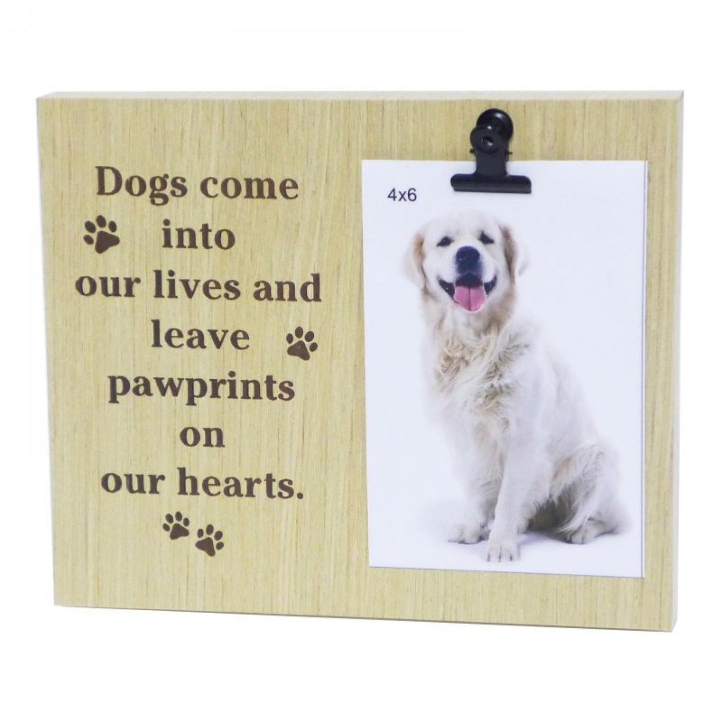 Text With Clip - Dog Pawprints Photo Frame