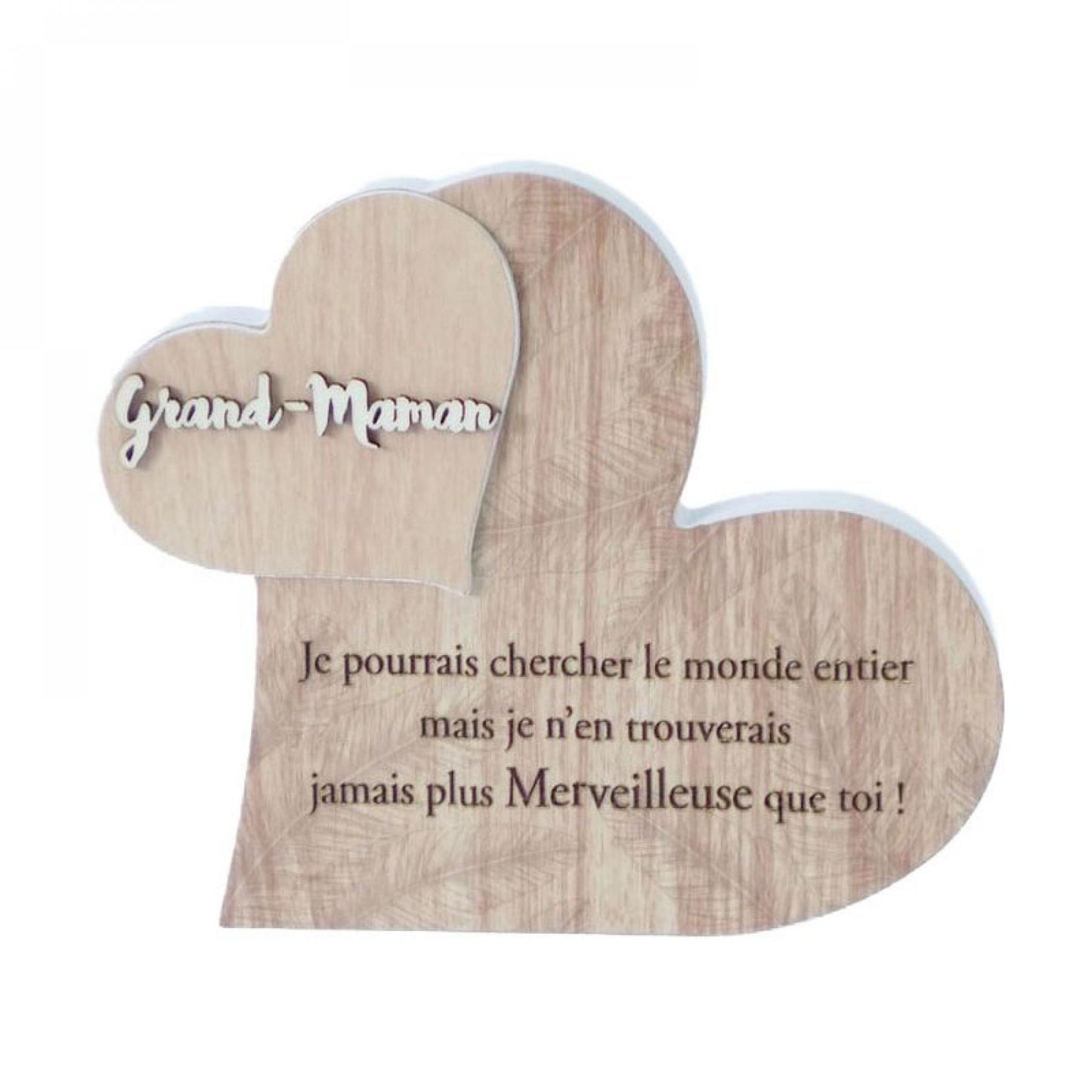 Hearts With French Text-Grand Maman Plaque