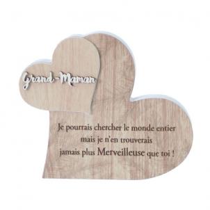 Hearts With French Text-Grand Maman Plaque