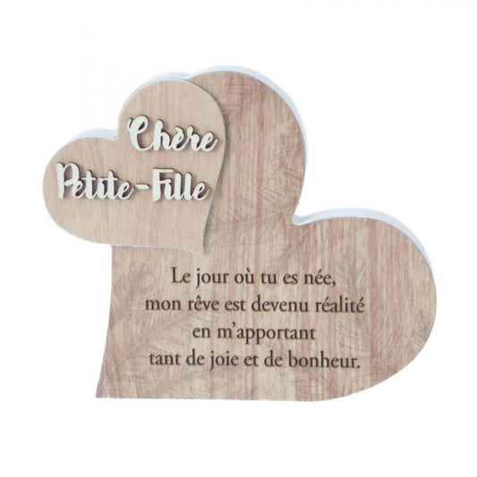 Hearts With French Text -Petite Fille Plaque