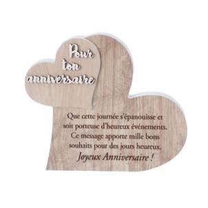 Hearts With French Text- Anniversaire Plaque