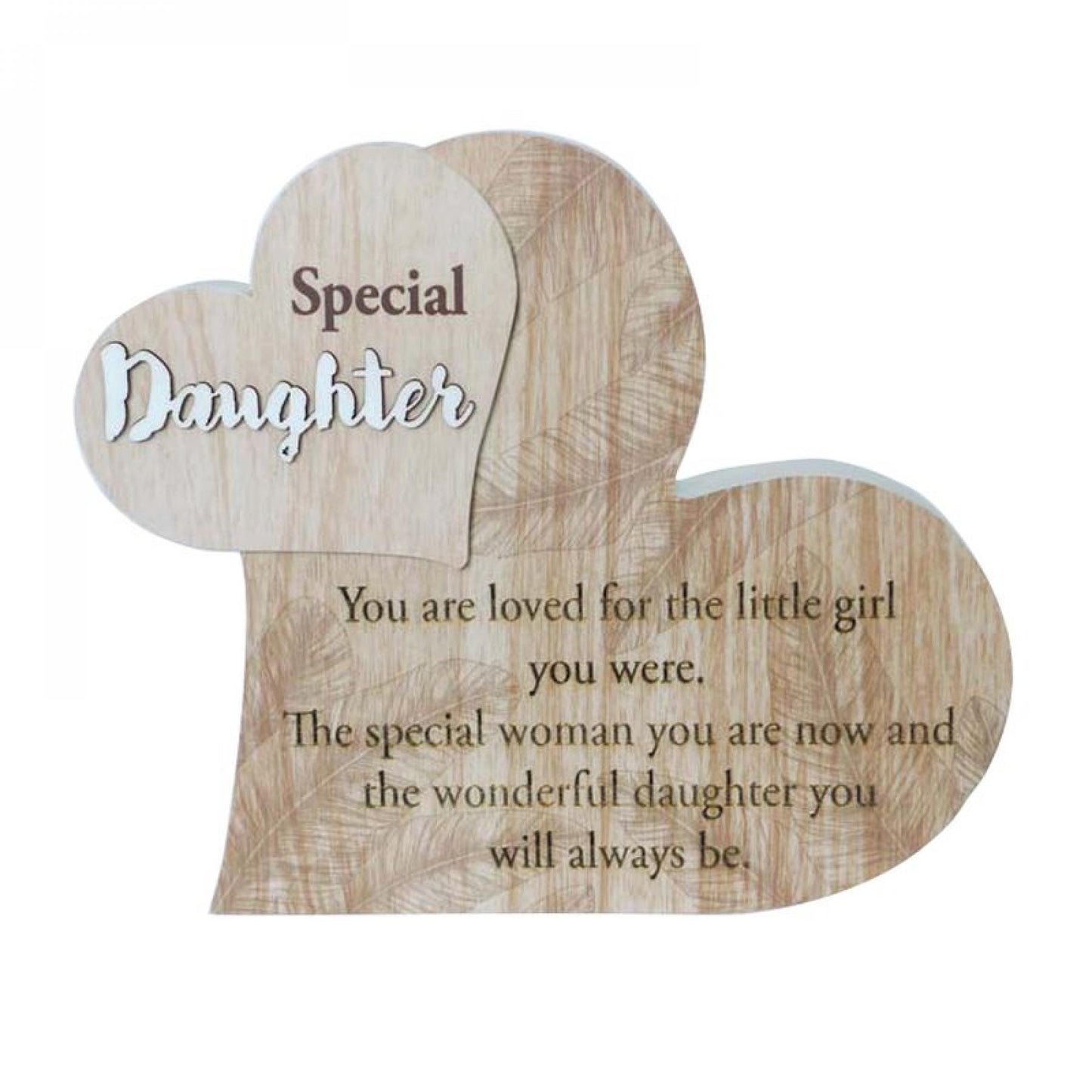 Hearts With Text - Special Daughter Block Sign