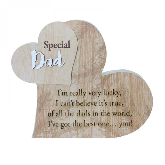 Hearts With Text - Special Dad Block Sign