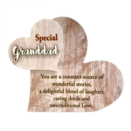 Hearts With Text - Special Granddad Block Sign