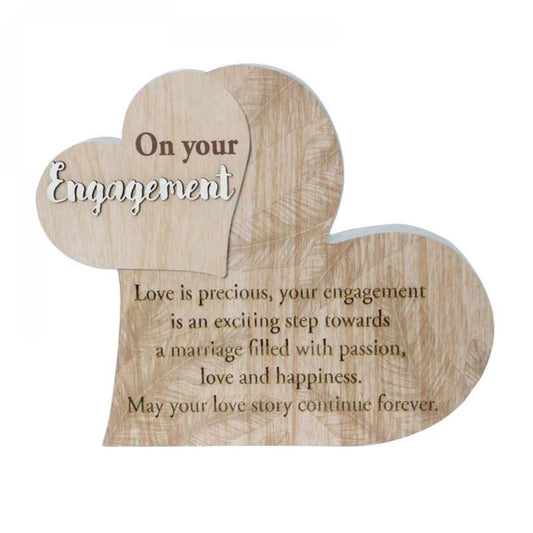 Hearts With Text - On Your Engagement Block Sign