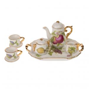 Set Of 7 Miniature Fruits Patterned Decorative Tea Set