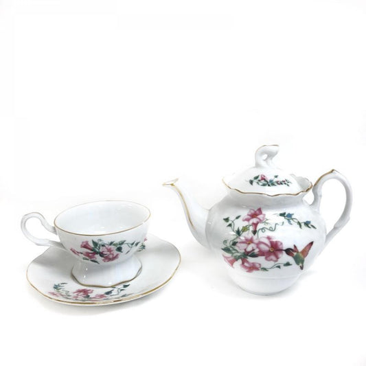 Tea For One - Hummingbird And Flowers Tea Set