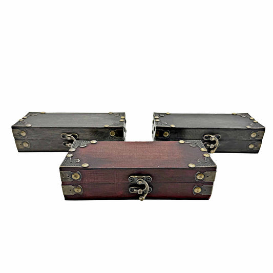 Set Of 3 Assorted Colors With Metal Corners And Latches Decorative Boxes