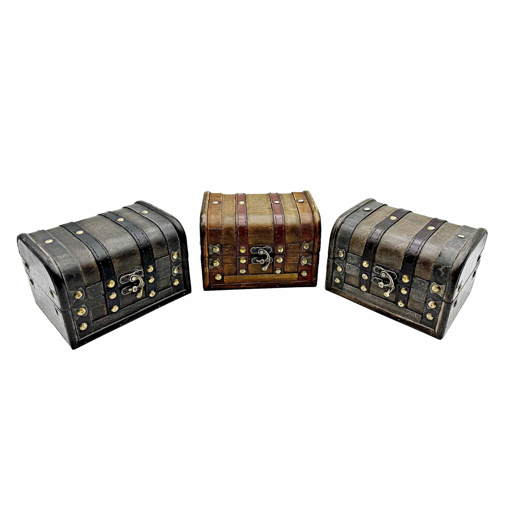 Set Of 3 Assorted Colors Decorative Chests