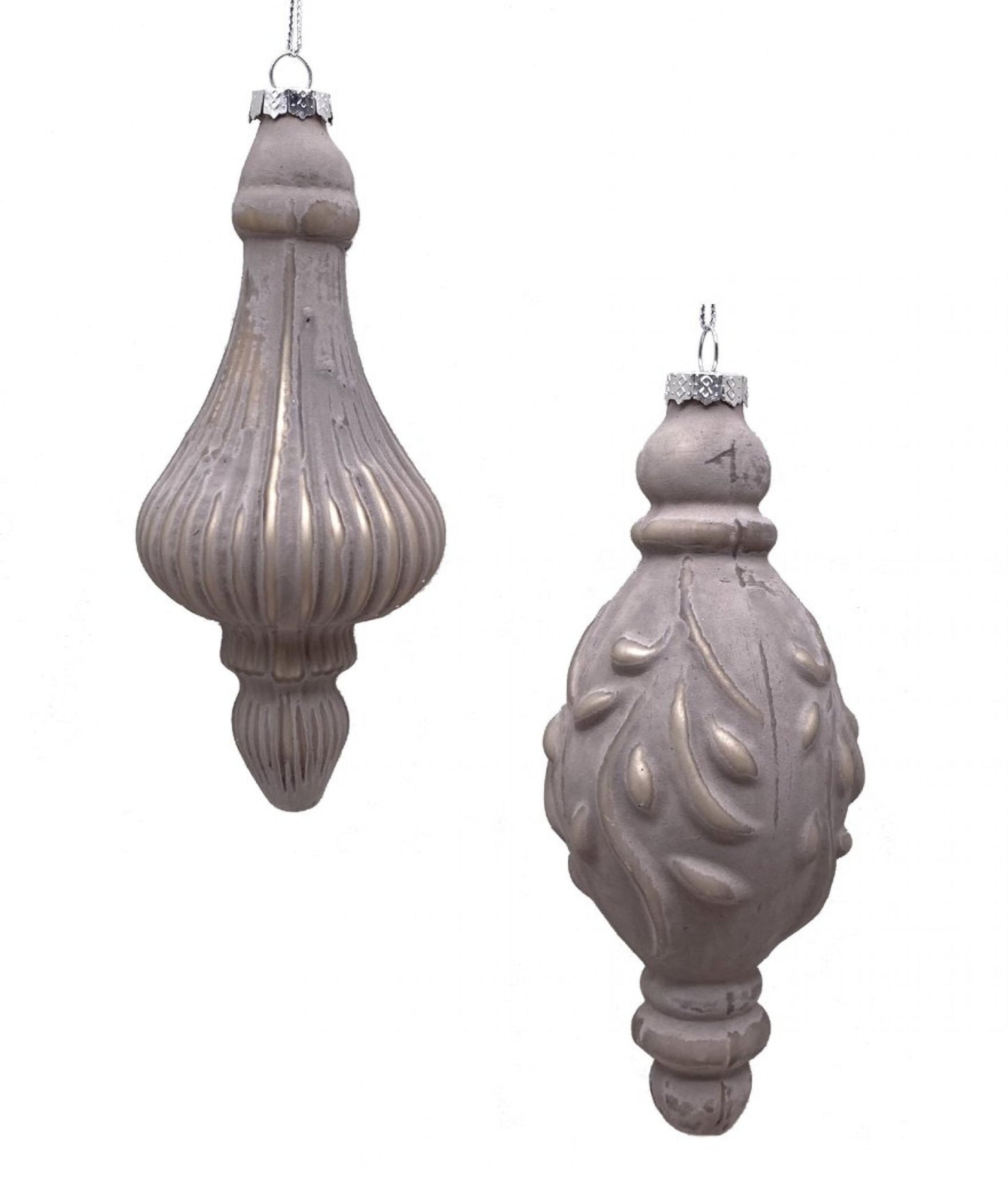 Set Of 2 Assorted Style Finial Ornaments