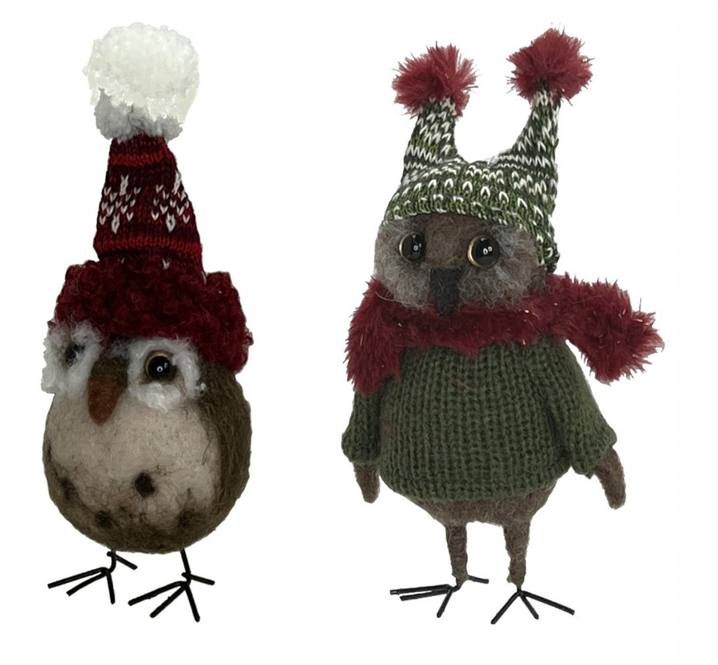 Set Of 2 Assorted Owls In Hats Figurine