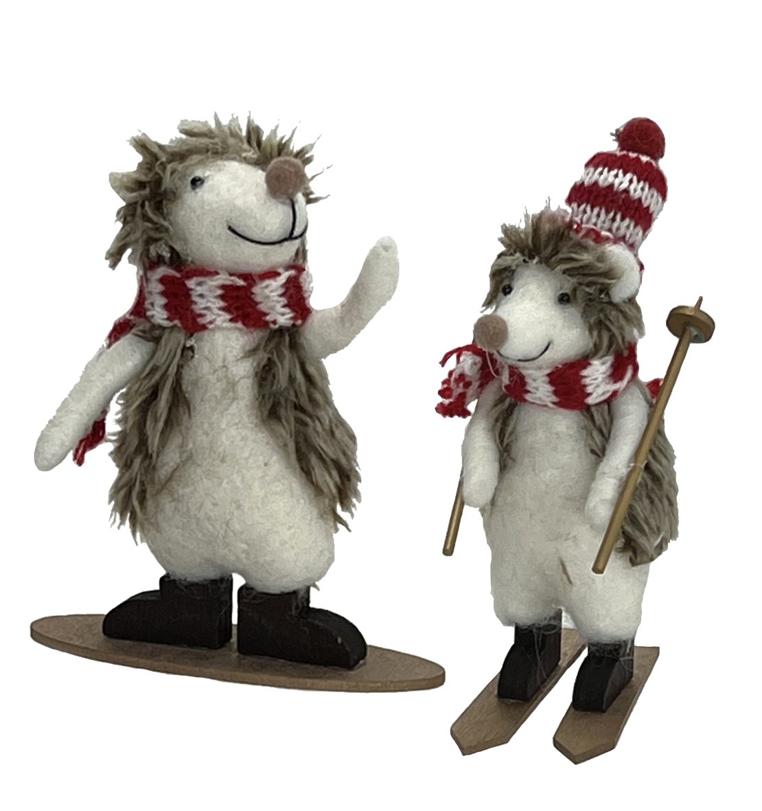 Assorted Hedgehogs- One On Skis, One On A Snowboard Figurine