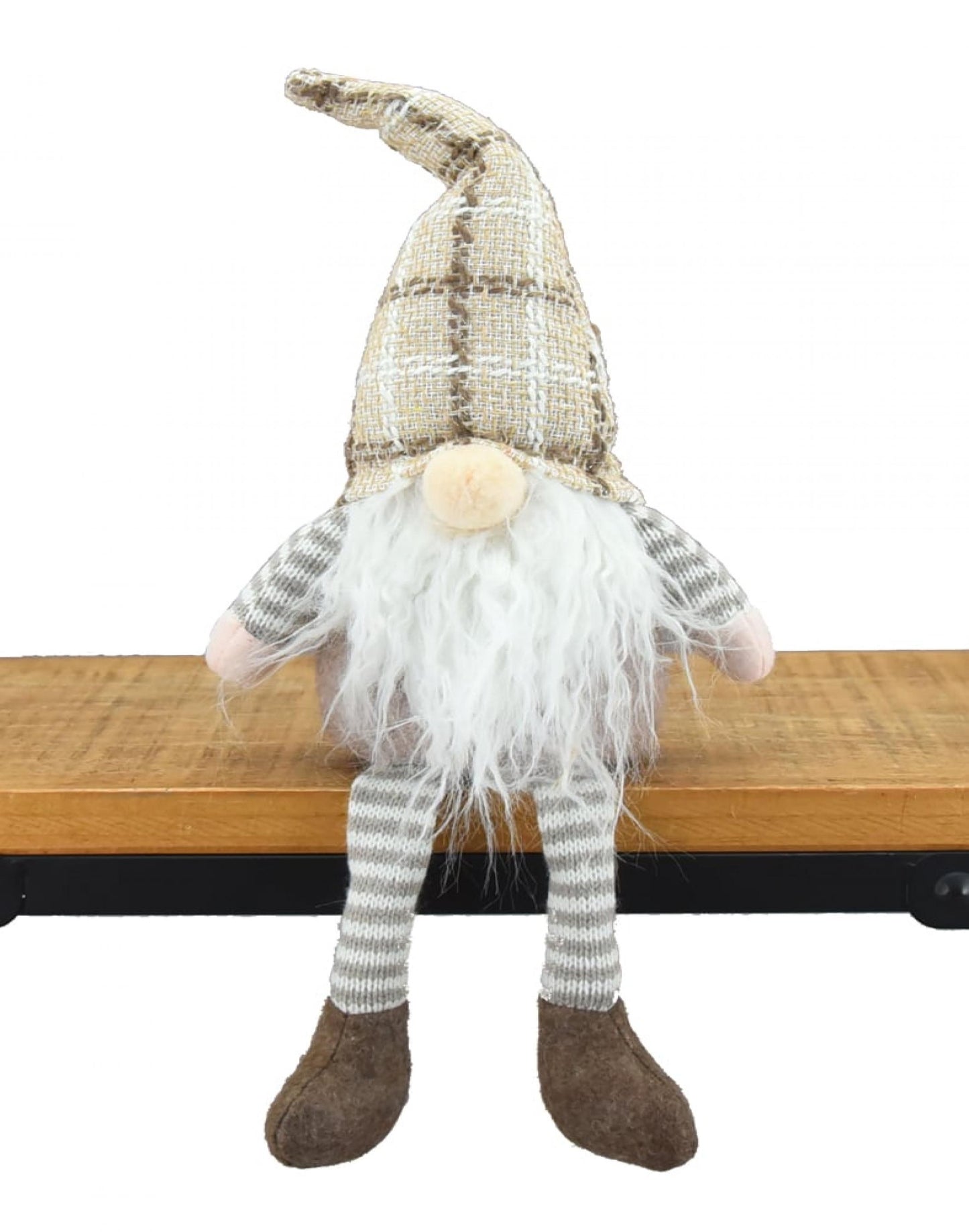 Sitting Gnome In A Plaid Hat Figurine