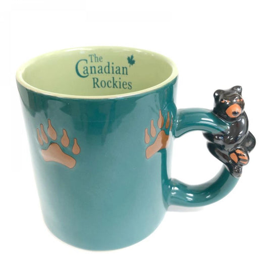 Green With Bear Handle Mug